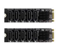 Mocturnity 2 x M.2 NGFF B-Key Change Carte d'extension à 5 ports Carte d'extension de 6 Gbps Chipset JMB585