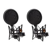 Mocturnity 2 x Microphone Professionnel Mic Shock Mount avec Bouclier Articulation Head Holder Support Support pour Studio Broadcast