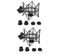Mocturnity 2 x Microphone Shock Mount Support de microphone d'enregistrement de réglable Support en métal Pod Support de microphone (Noir)