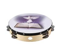 Mocturnity 25,4 cm en bois Tambourin Bible Musique Instrument de Percussion Tambourin Double Tambourin Jingle Instrument de Percussion pour l'Église