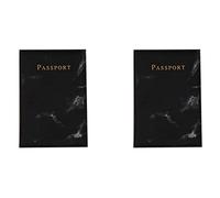 Mocturnity 2X Dames Passeport étui Pu Marbre Documents de Voyage Titulaire de la Carte de Crédit Portefeuille Sac Noir