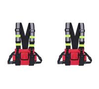 Mocturnity 2X Walkie Talkie Sac de poitrine Double Radio Réfléchissante Harnais de Poitrine Sac de Support Gilet Rig Walkie Talkies Paquet Frontal Étui D