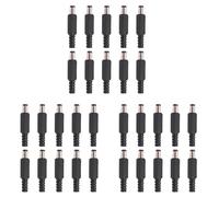 Mocturnity 30 pièces 5,5 x 2,1 mm mâle DC baril Tip Plug Jack Connecteurs droits pour source d'alimentation CC Interrupteur de lumières LED Noir