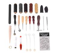 Mocturnity 31 Pièces Outils de Couture en Cuir DIY Outils D'Artisanat en Cuir Ensemble D'Outils de Couture à La Main avec Ensemble de Cosse à Ciré avec Poinçon Auge