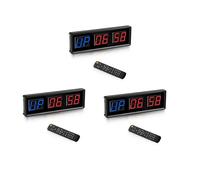 Mocturnity 3X Gym Timer, LED IntervallomèTre Mur Countdown Horloge NuméRique Fitness Timer, 1.5Inch Digits vers Le Bas/Up Horloge ChronomèTre pour