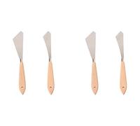 Mocturnity 4 Pièces Couteau de Peinture Spatule Palette Couteau Manche en Bois et Lame en Métal Accessoires de Peinture pour L'Art et la Peinture