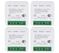 Mocturnity 4PCS WiFi Smart Switch Light Switch, APP Télécommande, Fonction Minuterie, Contrôle LAN, 2 Voies 16A