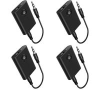 Mocturnity 4X Adaptateur Bluetooth 5.3 pour Avion vers 2 Écouteurs sans, Prise Jack 3,5 mm, Émetteur-Récepteur Bluetooth en Vol pour TV
