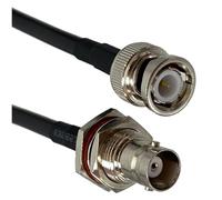 Mocturnity 5 Pcs RG58 BNC Mâle vers BNC Jumper Cable Jack Cloison Connecteur à Sertir 50 cm Noir et Argent PVC + Cuivre Pigtail Coax Jumper Câble