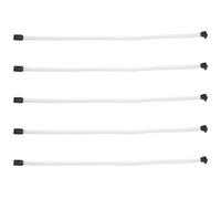 Mocturnity 5X 50CM 3.0 III SATA3 Cable de Donnees A 7 Broches SSD A Angle Droit 6Gb / S Cordon de Donnees pour Disque Dur avec Gaine en Nylon (Blanc)