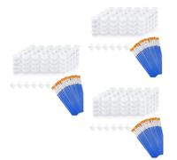Mocturnity 60 bandes, 360 pots, pots de peinture vides, bandes, mini conteneurs de rangement transparents et 20 pièces, pinceaux pour peindre, travaux manuels