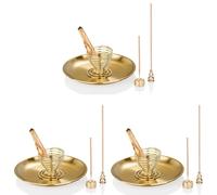 Mocturnity Brûleur de 12 pièces, support d'encens pour bâtons d'encens/bobine d'encens/cônes d'encens, récupérateur de cendres en laiton pour salle de yoga de méditation