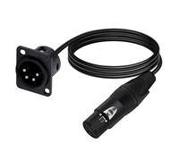 Mocturnity Câble d'extension audio de 5 mètres avec connecteur XLR 4 pour montage sur panneau, connecteur femelle vers XLR, connecteur de microphone, passe-étoupe