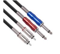 Mocturnity Câble d'interconnexion audio stéréo double de 1/4 po et 6,5 mm vers double câbles de connexion - 2 m