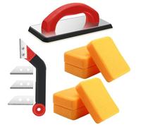Mocturnity Chout de Coulis 6 Éponges, Carreaux de Conduite Bande de Scie à 3 Lame Outil de Retrait des Lames pour la Brique, le Plâtre, la Cloison Sèche, le Béton B