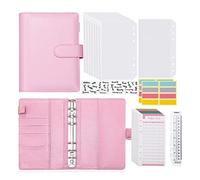 Mocturnity Classeur budgétaire A6 avec enveloppes à fermeture éclair, planificateur de budget, livre, organisateur d'économie d'argent, enveloppes de trésorerie pour budgets, couleur rose
