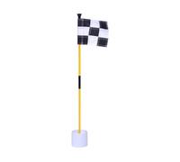 Mocturnity Drapeau Vert de Golf Noir et Blanc, Mât de Drapeau de Coupe de Trou de Cible Vert à Carreaux Colorés à Deux Sections, Fournitures de Golf