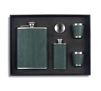 Mocturnity Ensemble de flasque de hanche en acier inoxydable pour homme 260 ml Bar Fête Camping Barbecue Flacon de poche portable vert