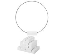 Mocturnity Lot de 10 cerceaux à fleurs en métal de 25 cm, support en bois, couronne, pièce centrale pour table, macramé, anneaux de pneu argentés pour bricolage ()
