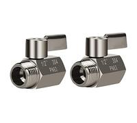 Mocturnity Lot de 10 mini valves à bille en acier inoxydable 304 (1/2" femelle x mâle) Filetage Npt