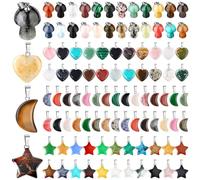 Mocturnity Lot de 100 pendentifs en verre assortis, pendentifs de pierres précieuses en vrac, pendentifs en pierre, pendentifs mixtes pour faire des colliers de bijoux DIY