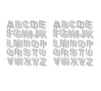 Mocturnity Lot de 104 autocollants en forme de lettres de l'alphabet avec diamants d'imitation brillants, 2,4 pouces, diamants d'imitation en résine, lettres autocollantes avec paillettes à repasser