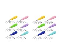 Mocturnity Lot de 12 coupe-linoléum artisanaux, outils de sculpture, assortiment d'outils de linoléum, emporte-pièces pour impression de blocs, couleurs assorties