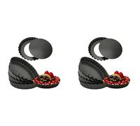 Mocturnity Lot de 12 mini poêles à gâteau 5,0 pouces avec partie inférieure amovible ronde antiadhésive pour quiche, moules à tarte latéraux cannelés de haute résistance
