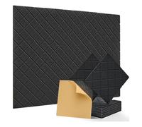 Mocturnity Lot de 12 panneaux acoustiques avec autocollants, panneaux en mousse insonorisants de 30 x 30 x 2,1 cm, carreaux noirs
