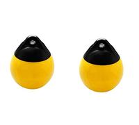 Mocturnity Lot de 2 boules de défense rondes en PVC haute résistance pour pare-chocs à ressort Protection gonflable d'amarrage marine jaune