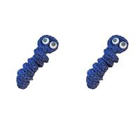 Mocturnity Lot de 2 cadeaux faits main avec le ver de la préoccupation du soutien émotionnel, soin inspirant du ver de la préoccupation du crochet pour vous, cadeau fait point, bleu