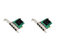 Mocturnity Lot de 2 cartes réseau PCIE PCI-E X1 Adaptateur de carte réseau de serveur Gigabit Ethernet à 4 ports pour routeur doux Love Fast Sea Spider Ros