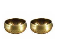 Mocturnity Lot de 2 de méditation tibétains en bronze fabriqués à la main pour la guérison et la pleine attention