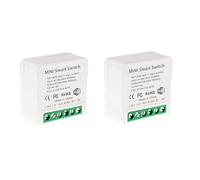 Mocturnity Lot de 2 mini interrupteurs de relais WiFi intelligents, module d'interrupteur de lumière avec minuterie de bricolage, application Smart Life/Tuya, télécommande sans fil