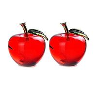 Mocturnity Lot de 2 presse-papiers en forme de pomme en verre Jolis travaux manuels Art et collection Décoration de mariage à Ornements de table/voiture (A)