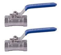 Mocturnity Lot de 2 valves à bille à levier interne en acier inoxydable 1/2"