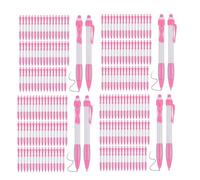 Mocturnity Lot de 200 stylos avec ruban rose en vrac rétractables pour fournitures de bureau, cadeau pour femmes et filles