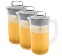 Mocturnity Lot de 3 pichet mélangeur pour , carafe à eau, récipient à jus facile à mélanger, lames en plastique inclinées et piston réglable