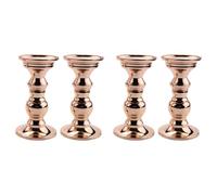 Mocturnity Lot de 4 Chandelier Métal Bougeoirs de Pilier, Mariage Centres de Table Bâton de Bougie Titulaires Convient pour Bougies Stand Or