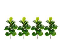Mocturnity Lot de 4 plantes artificielles pour violon feuille figuier Ficus Lyrata Falo faux arbre vert arbustes verts