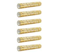 Mocturnity Lot de 6 serviettes de table longues, rouleau de ruban de tulle en polyester brillant avec feuille dorée, décoration de Noël pour mariages et fêtes d'anniversaire 28 cm x 10 m
