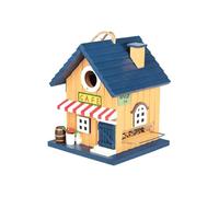 Mocturnity Maison et mangeoire pour oiseaux 2 en 1 Cafe Blue-Bird, 2 options de taille d'entrée pour oiseaux bleus, moineaux et pinsons