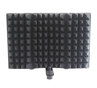Mocturnity Mini microphone pare-brise 3 panneaux mousse d'écran acoustique pliable avec support pour enregistrer la transmission sur LO-PS58