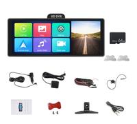 Mocturnity Moniteur de Voiture DVR 4K 10,26 Pouces Carplay Android Auto Tableau de Bord ADAS Dash Cam Double Caméras Navigation GPS WIFI FM IPS Écran B