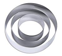 Mocturnity Moule à gâteau rond de 4/6/8 pouces, ensemble d'outils de cuisson en acier inoxydable, emporte-pièces, anneaux pour cupcakes en anglais, anneaux pour gâteau DIY