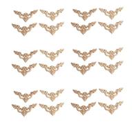Mocturnity Onlay Lot de 24 appliques décoratives en bois sculpté d'angle non peint 8 x 8 cm