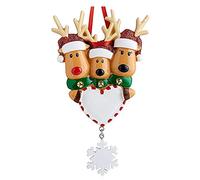 Mocturnity Ornement d'arbre de Noël Famille Cerf Personnalisé de décoration de Noël Famille Cadeau (Cerf de Noël, Famille de 3)