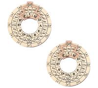 Mocturnity Outil de mélodie en bois, cercle rond à cinquième roue, outil d'accords de mélodie, accessoires de transposition de musique, accord en bois