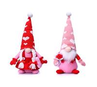 Mocturnity Peluche décorative de gnomes de la Saint-Valentin - 2 pièces Mr. et Mrs. Scandinavian Tomte Doll Valentines pour ornements de table pour
