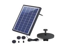 Mocturnity Pompe à énergie solaire de 5 W avec 6 buses pour bain d'oiseaux, étang à poissons ou décoration de jardin